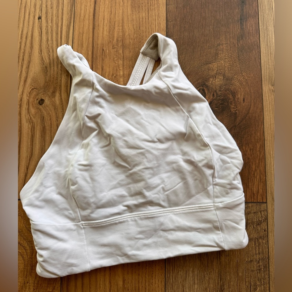 High neck lululemon white sports bra